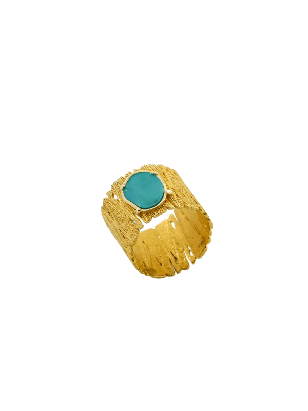 Vintage Gilded Oceanic Ring 18251