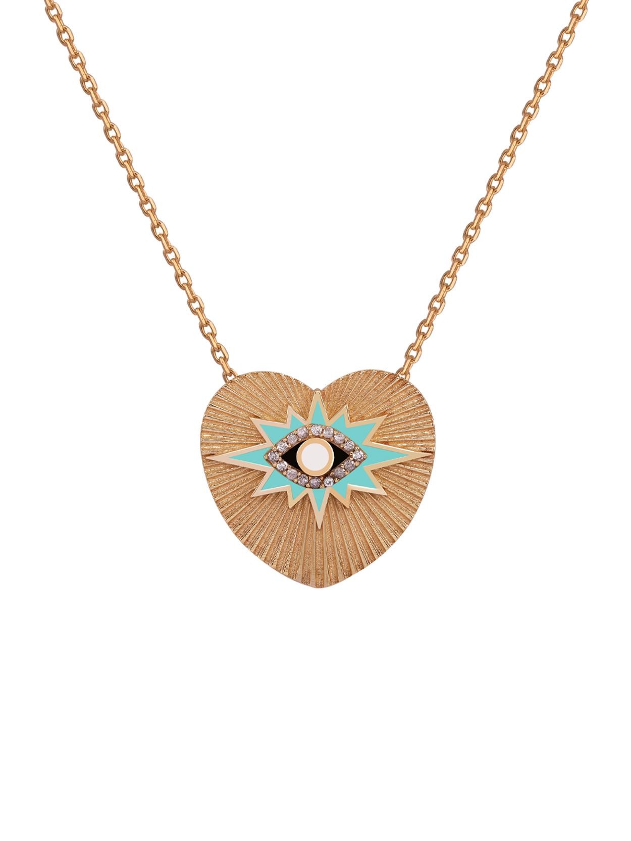 Heart Badge Gold Necklace 14244