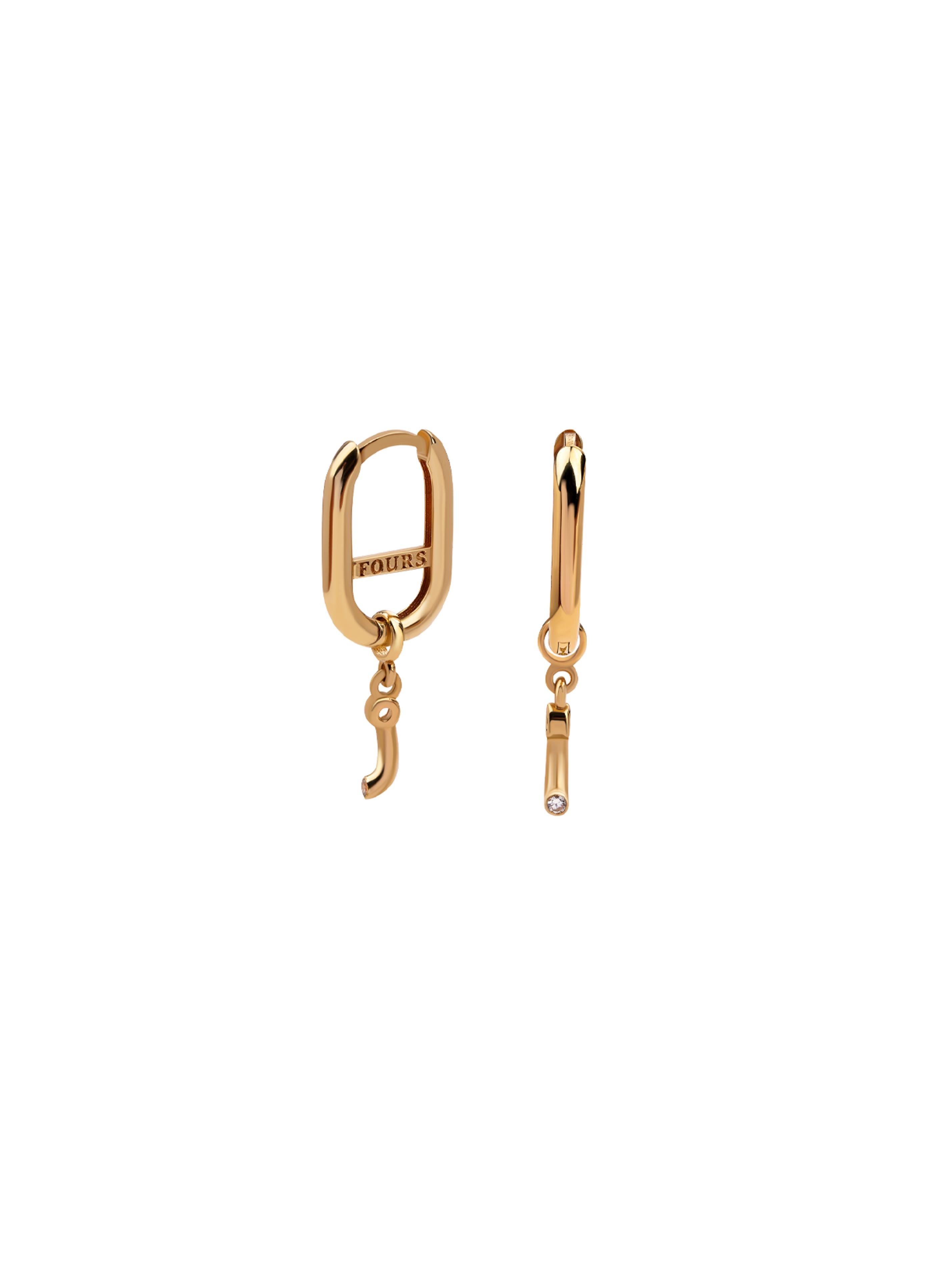 J Namepiece Charmed Gold Earring 18169