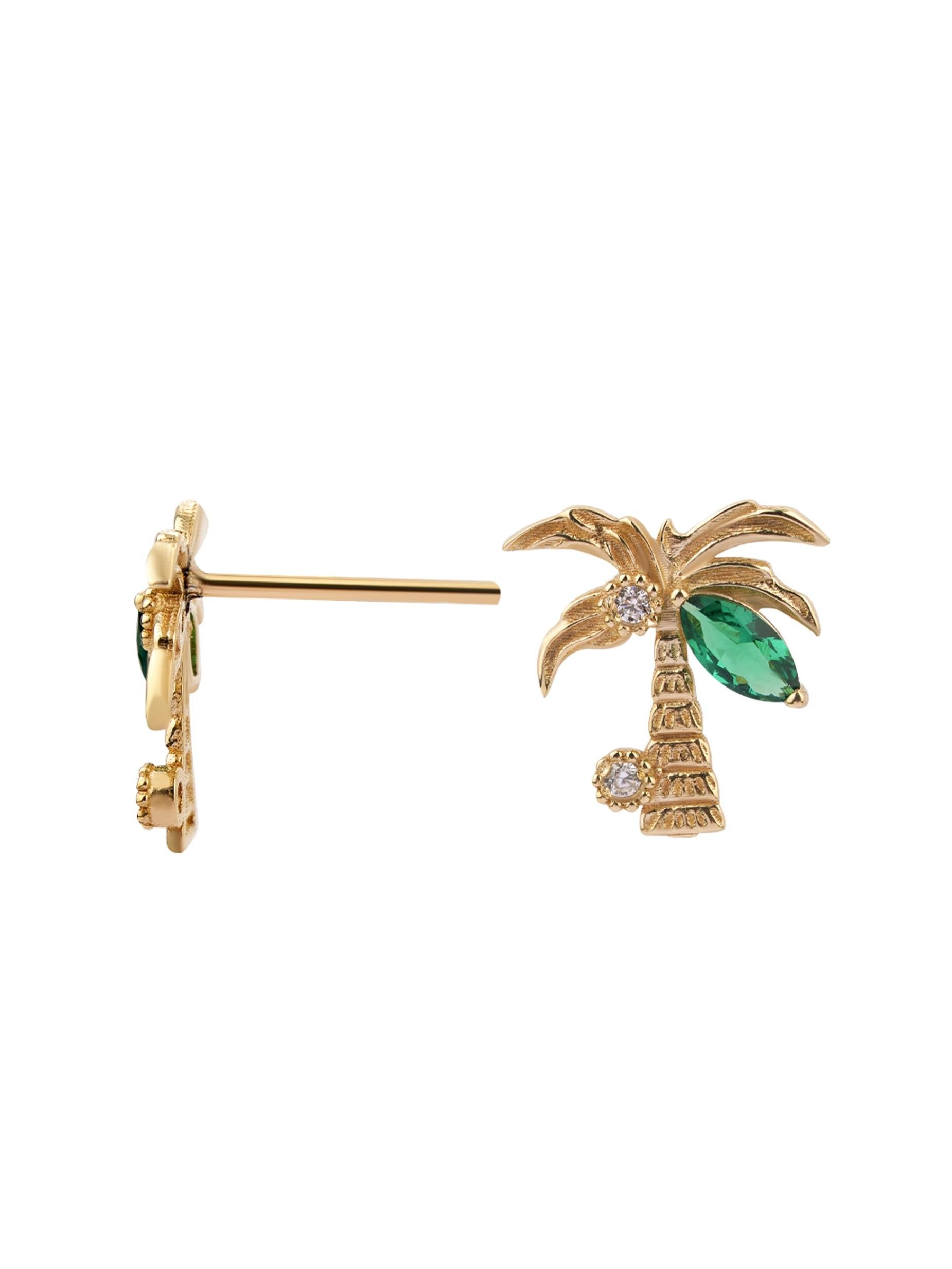Palm Tree Gold Earring 14262