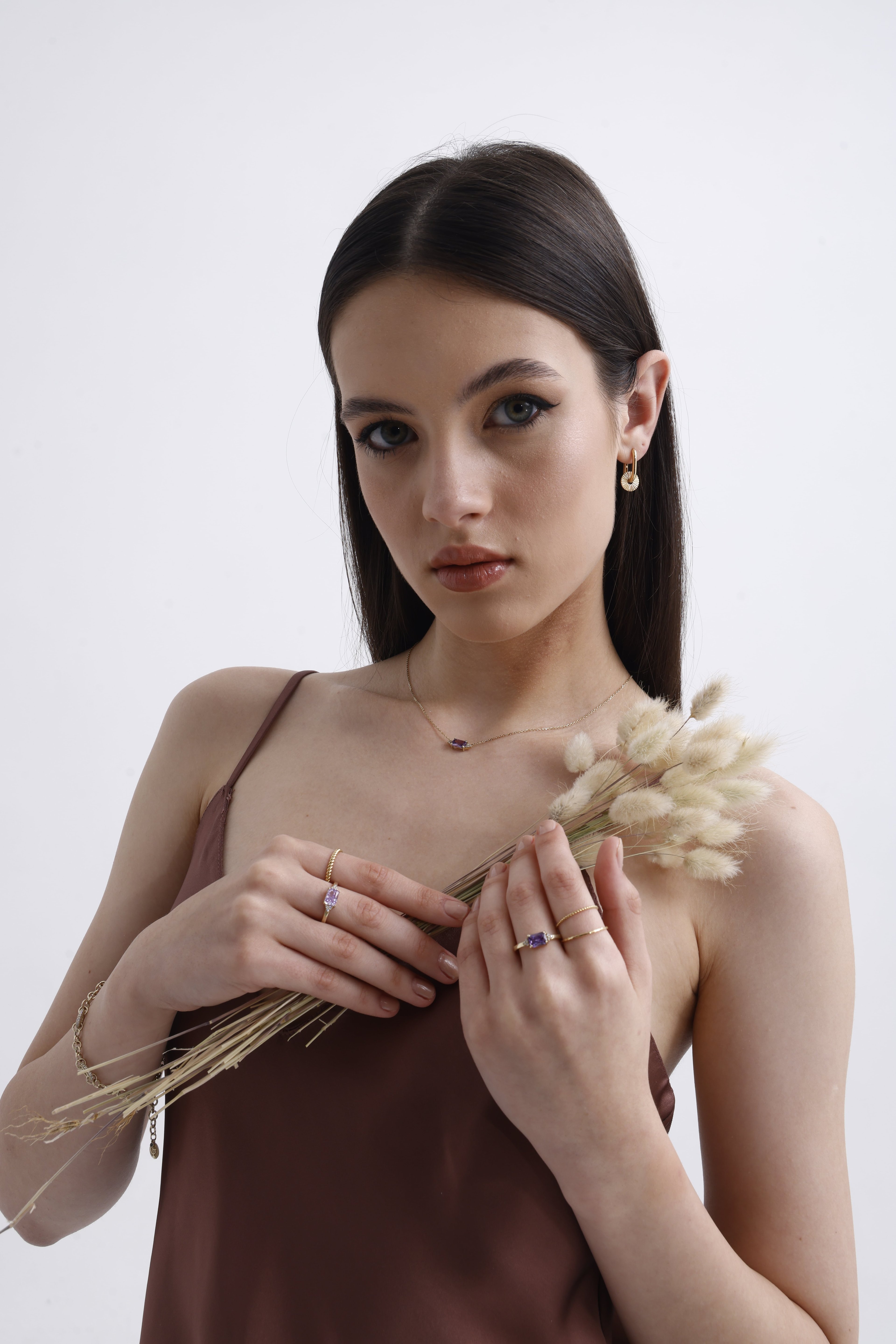 Purple Elegance Gold Ring 14288