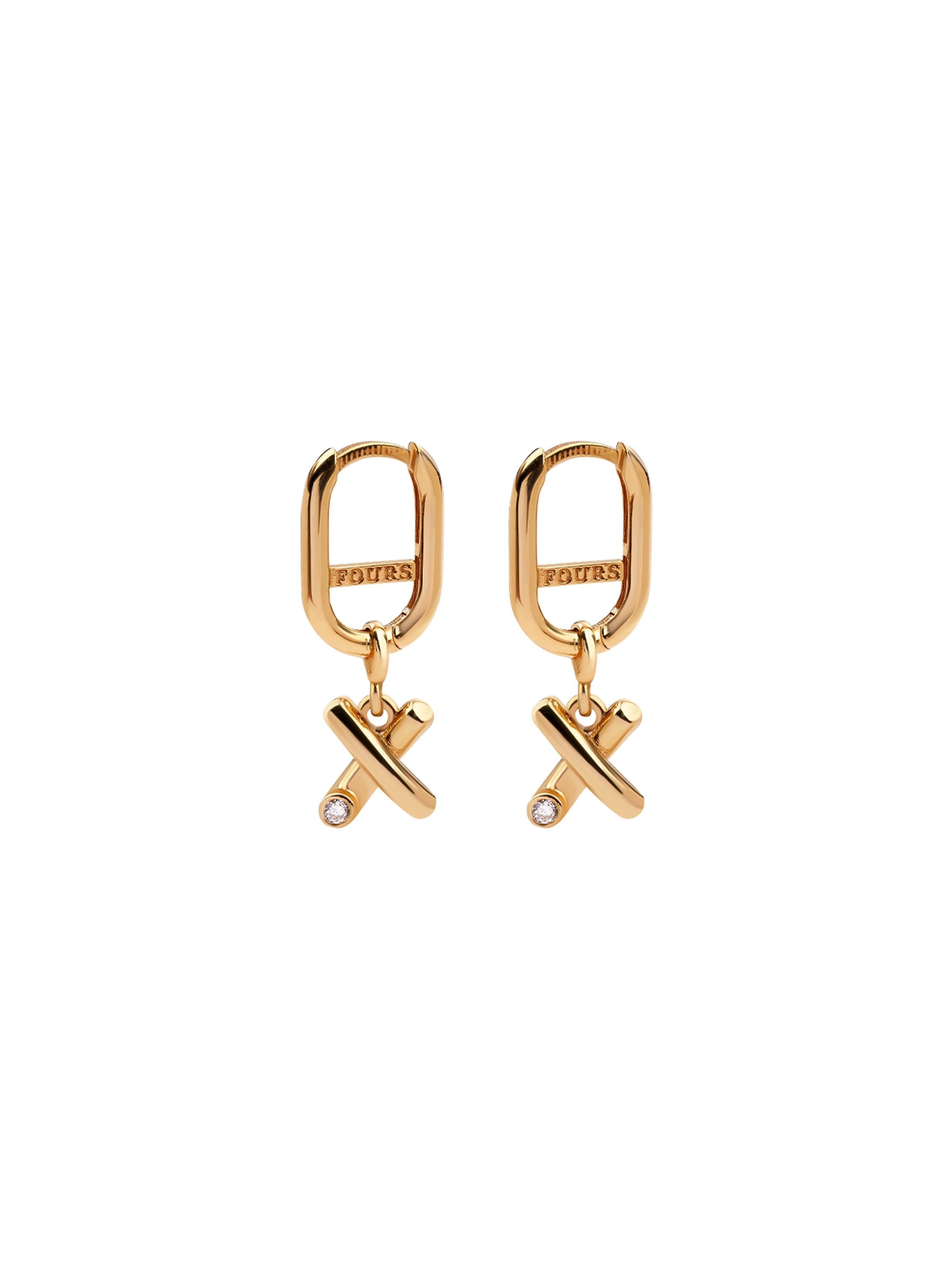 X Namepiece Charmed Gold Earring 18156