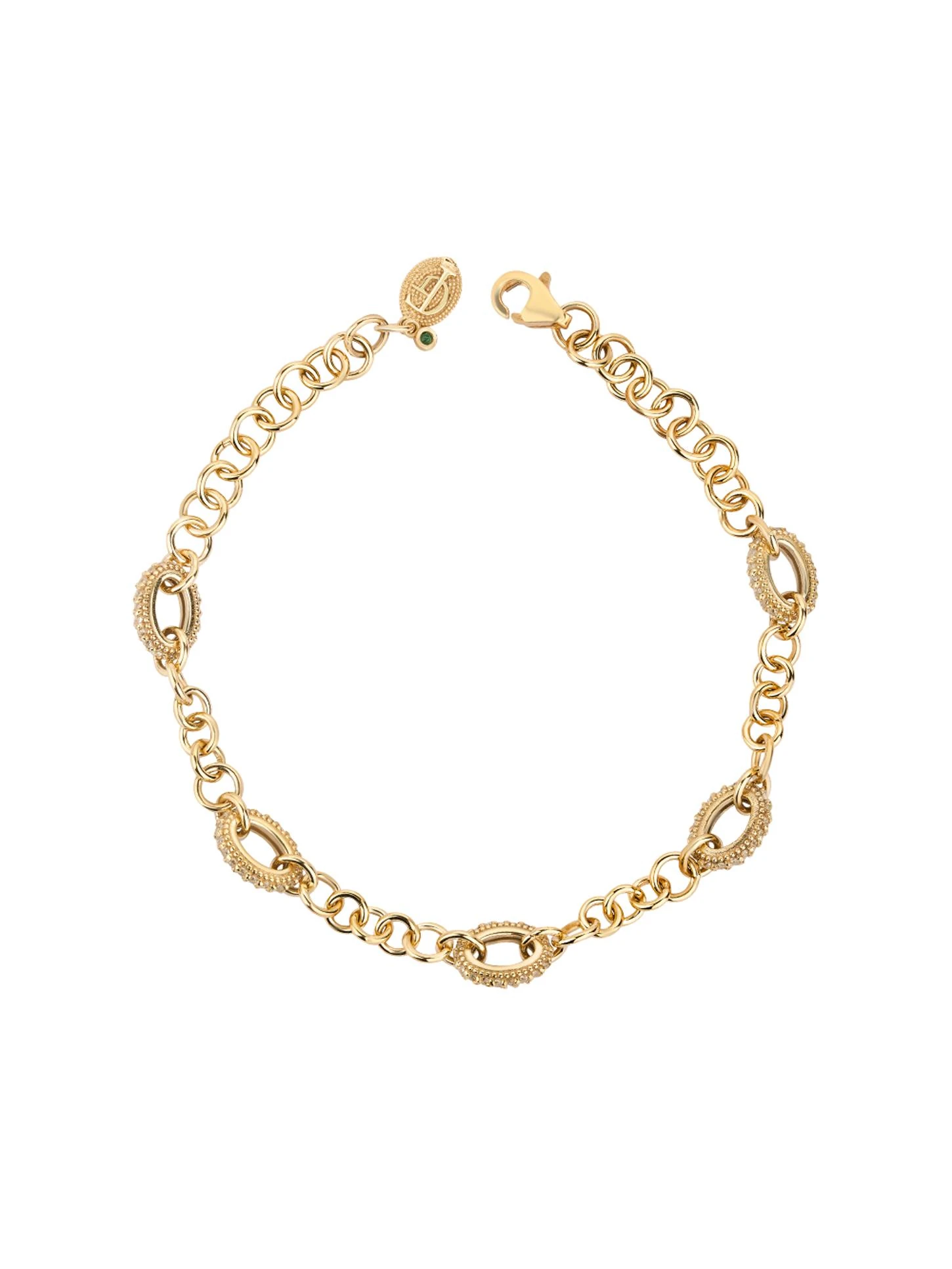 Chunky 5 Linked Gold Bracelet 14317
