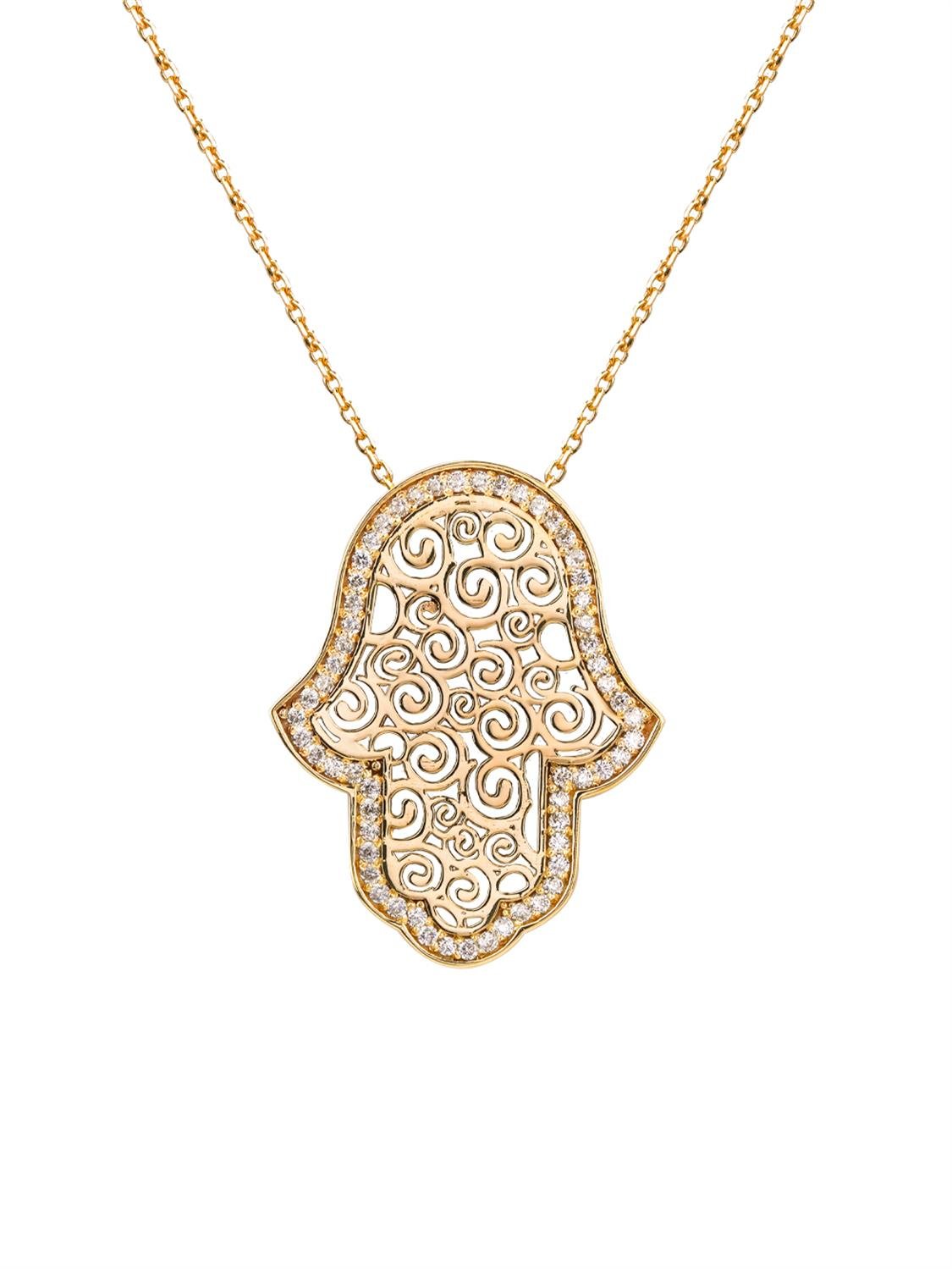 Majestic Hamsa Gold Necklace 14235