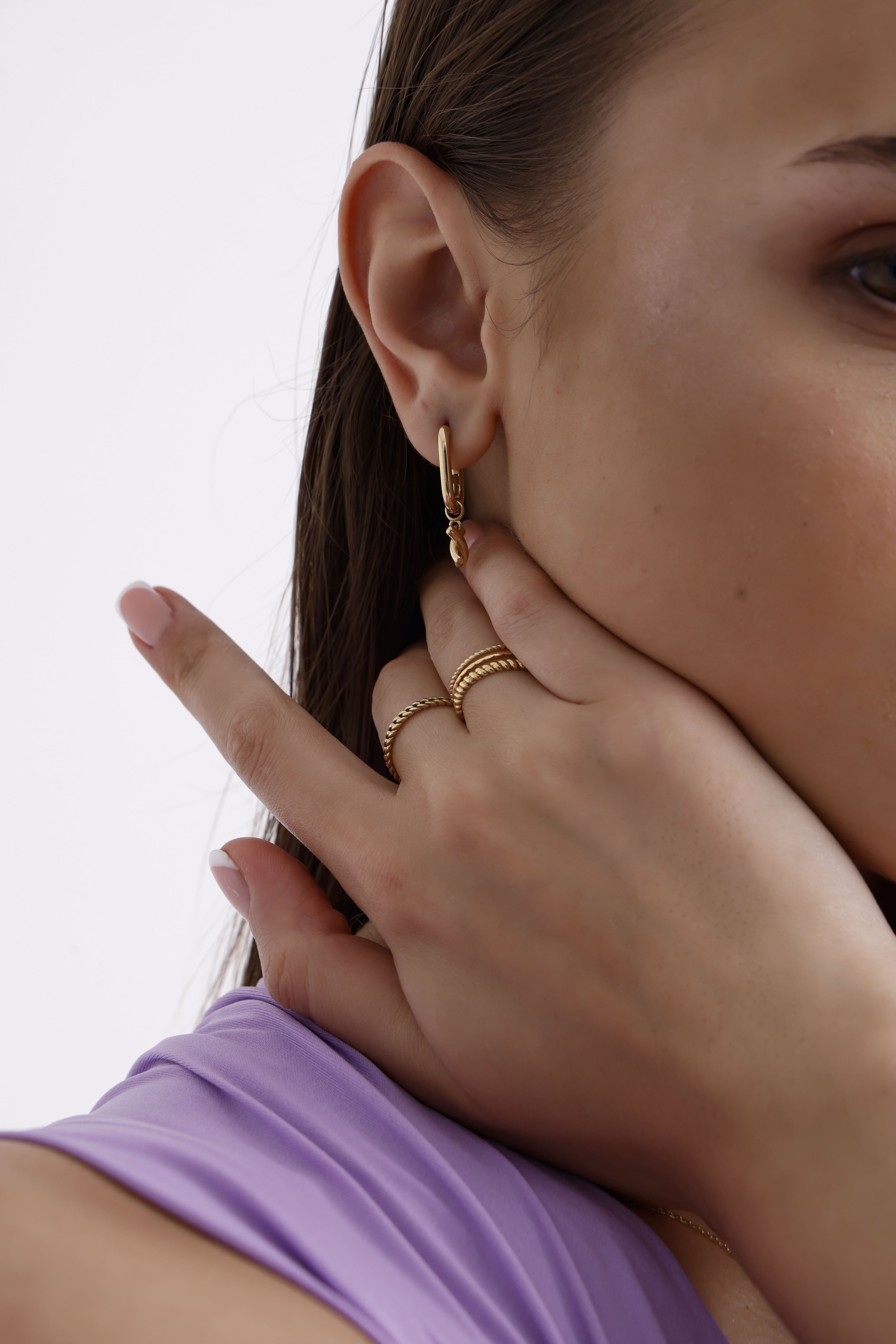 X Namepiece Charmed Gold Earring 18156