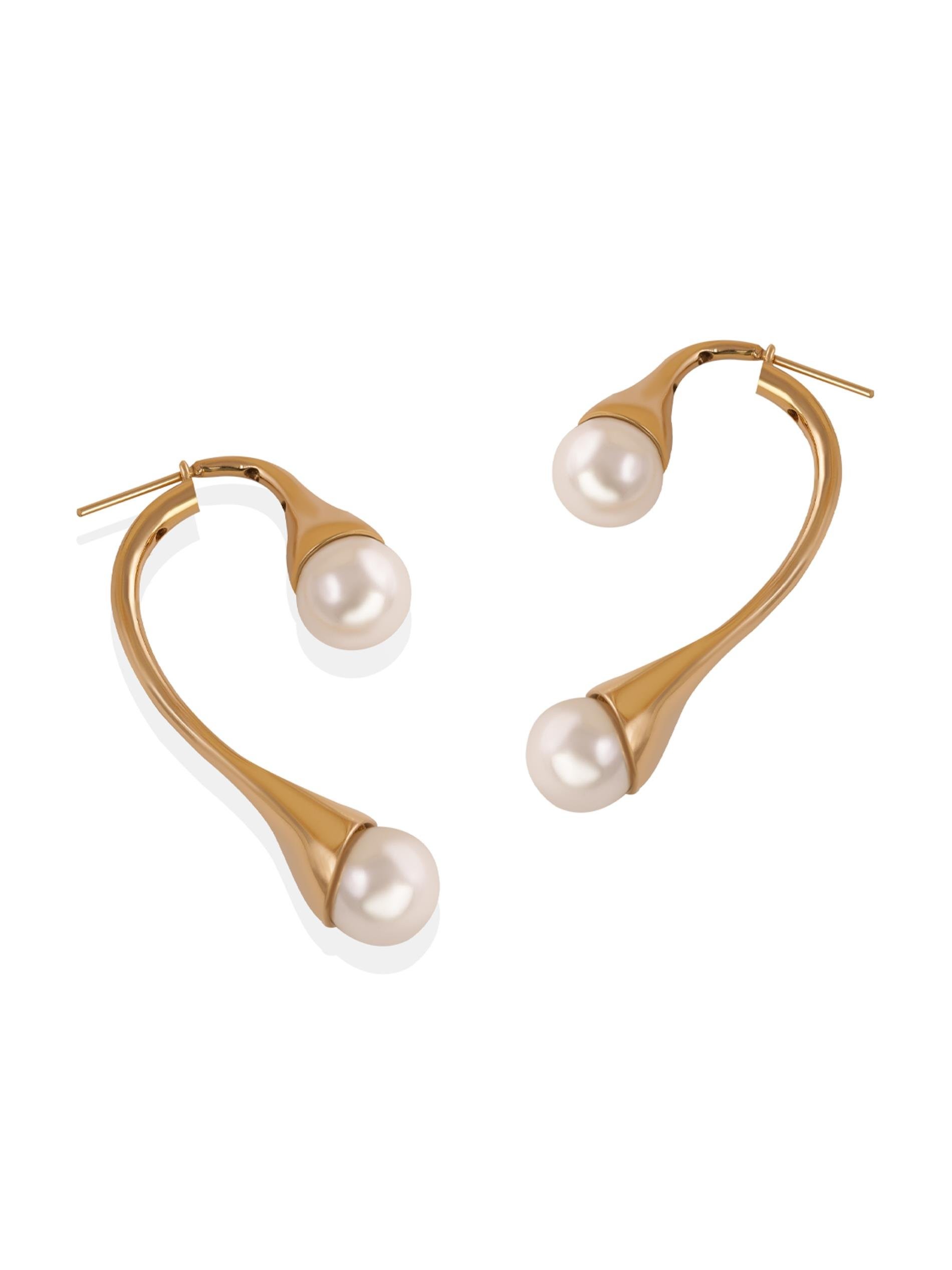 Casual Pearl Two-in-One Gold Earring 18144