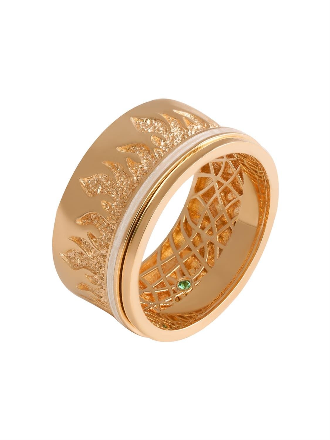 Blaze Flame Roll Gold Ring 18034