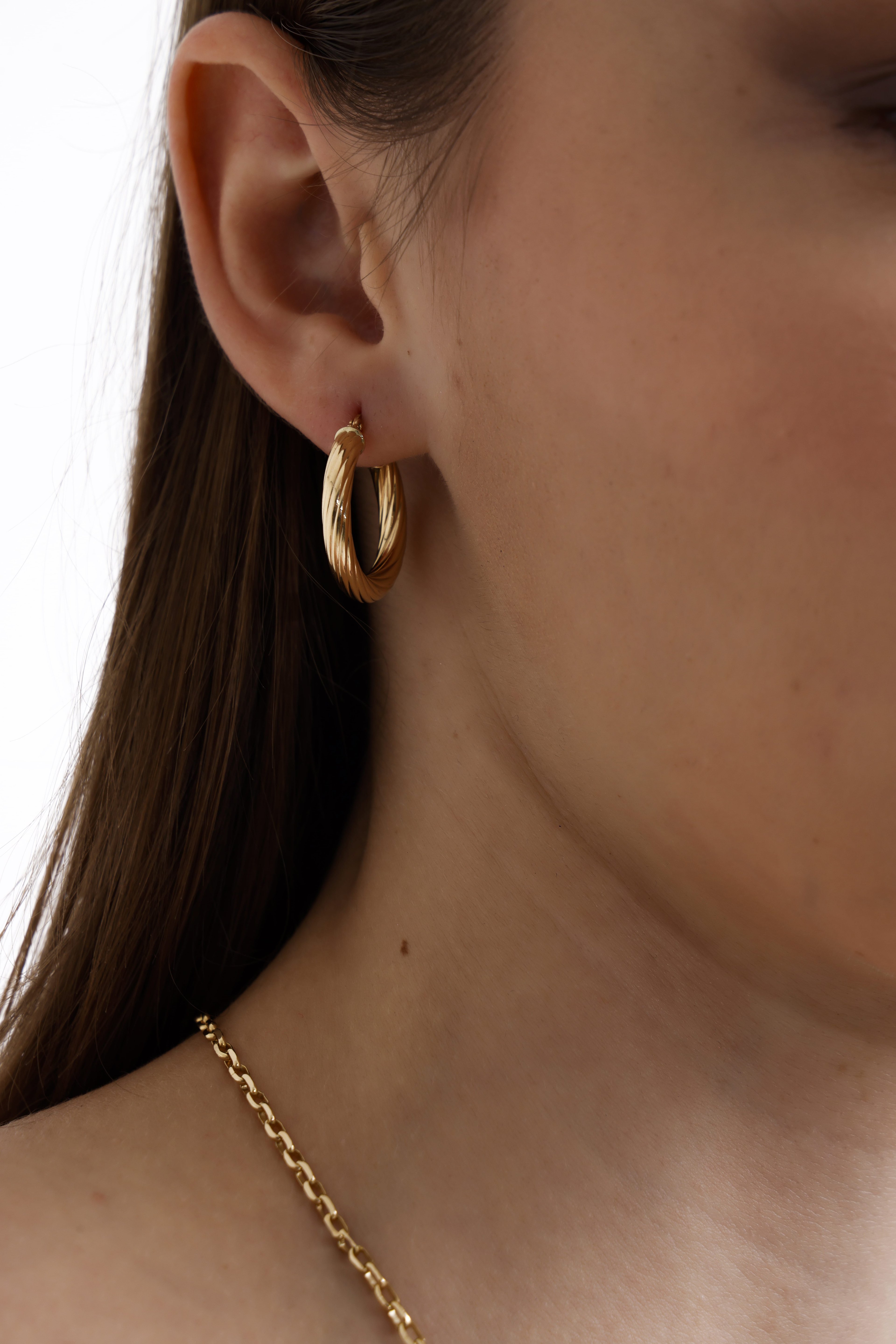 Mini Wide Hoop Gold Earring 18238