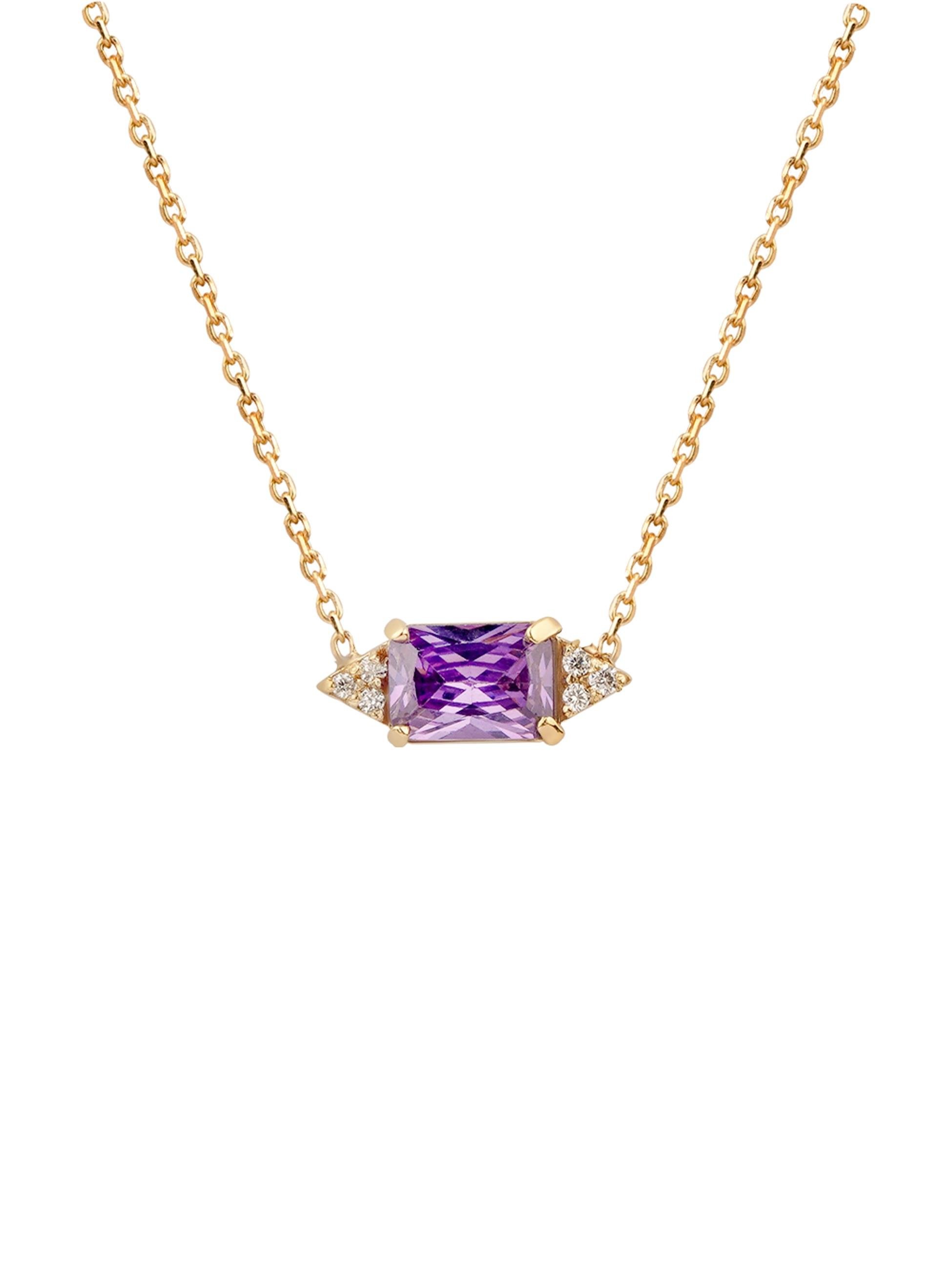 Purple Elegance Gold Necklace 14254