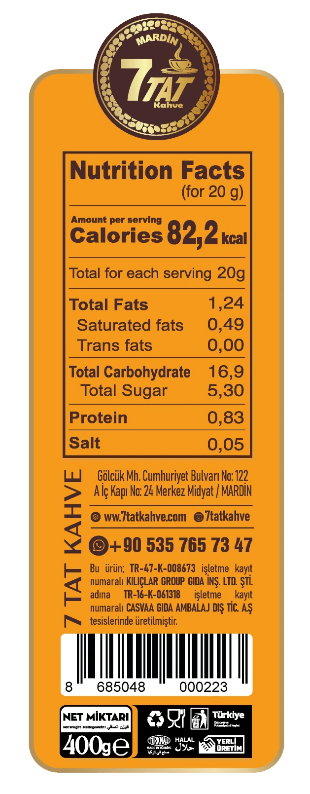 Mardin 7TAT Fındıklı Dibek Kahvesi 400 gr
