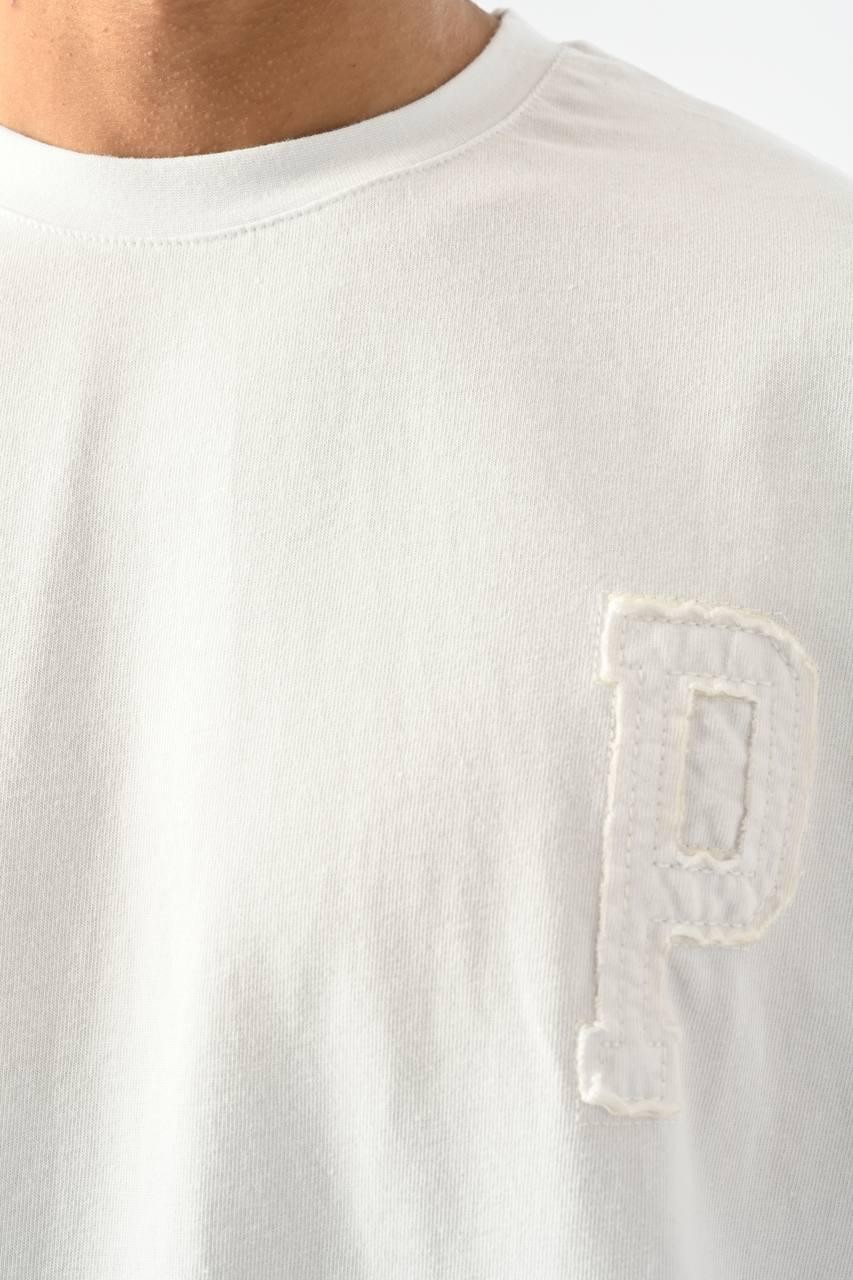 0 Yaka Paris İşlemeli Erkek Oversize T-Shirt