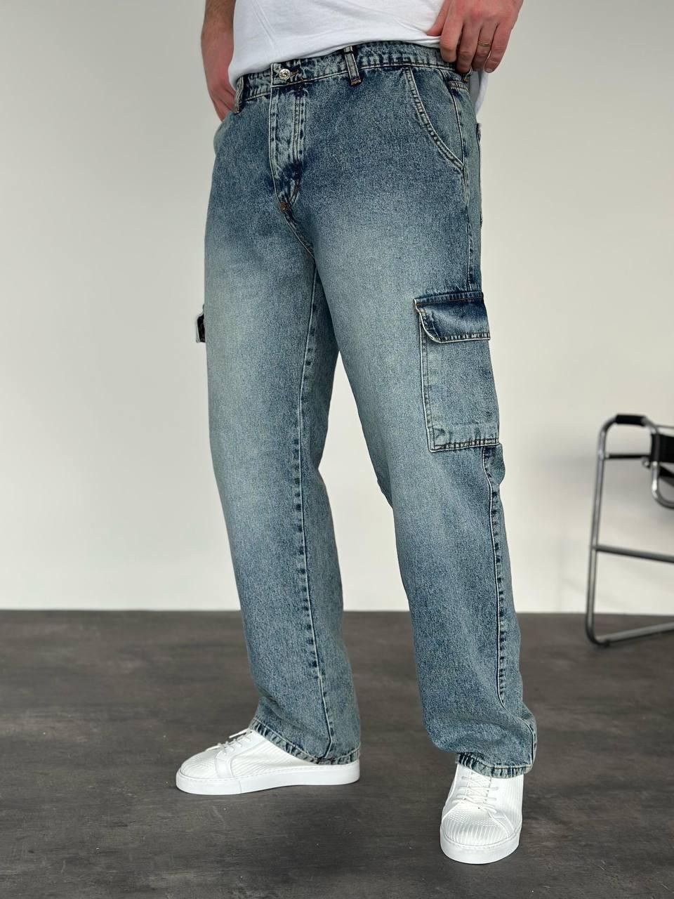 Keps 705 kargo Cep Baggy Kesim Jean Pantolon