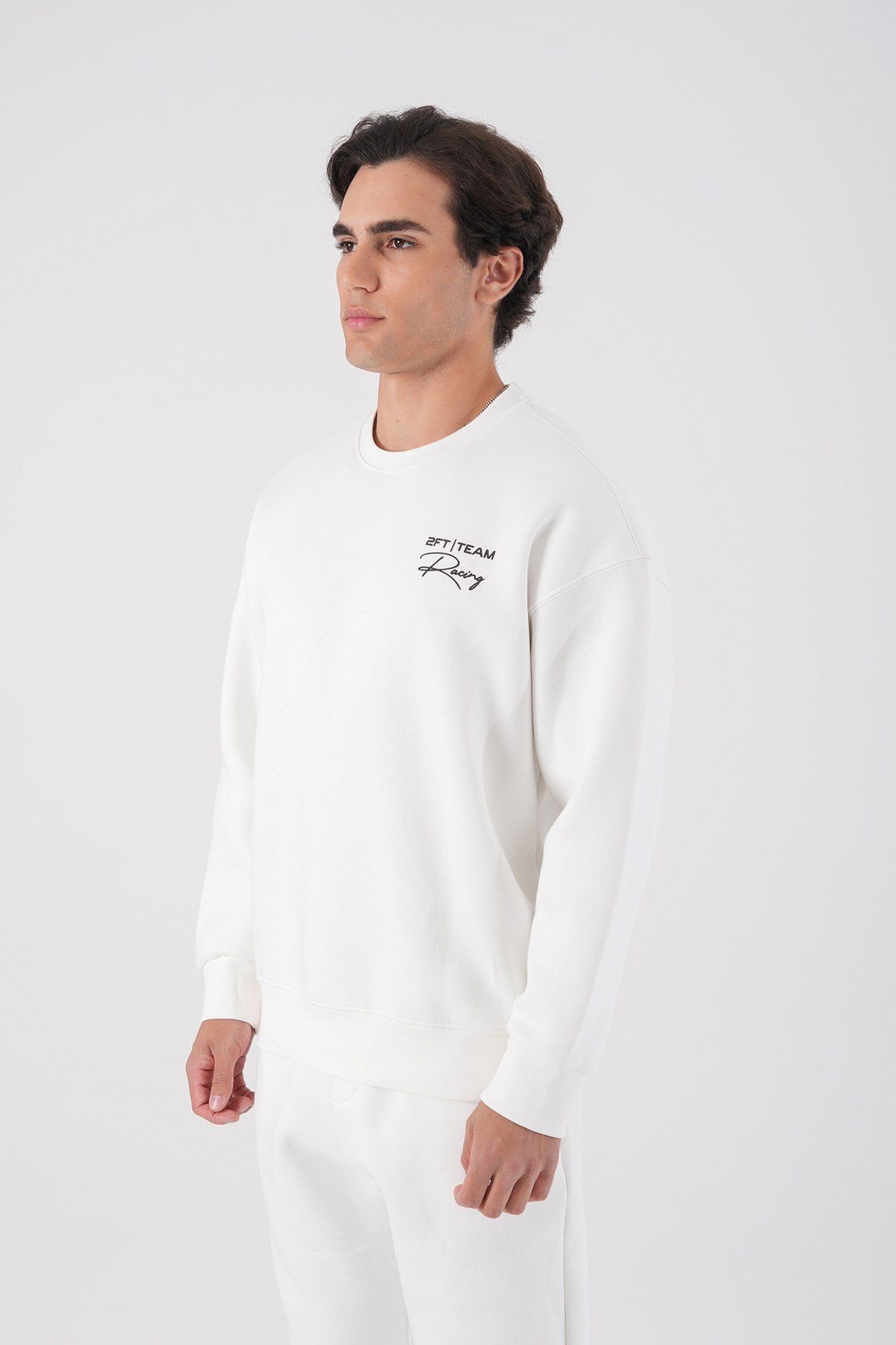 0 Yaka 911 Sırt Baskı Erkek Oversize Sweatshirt
