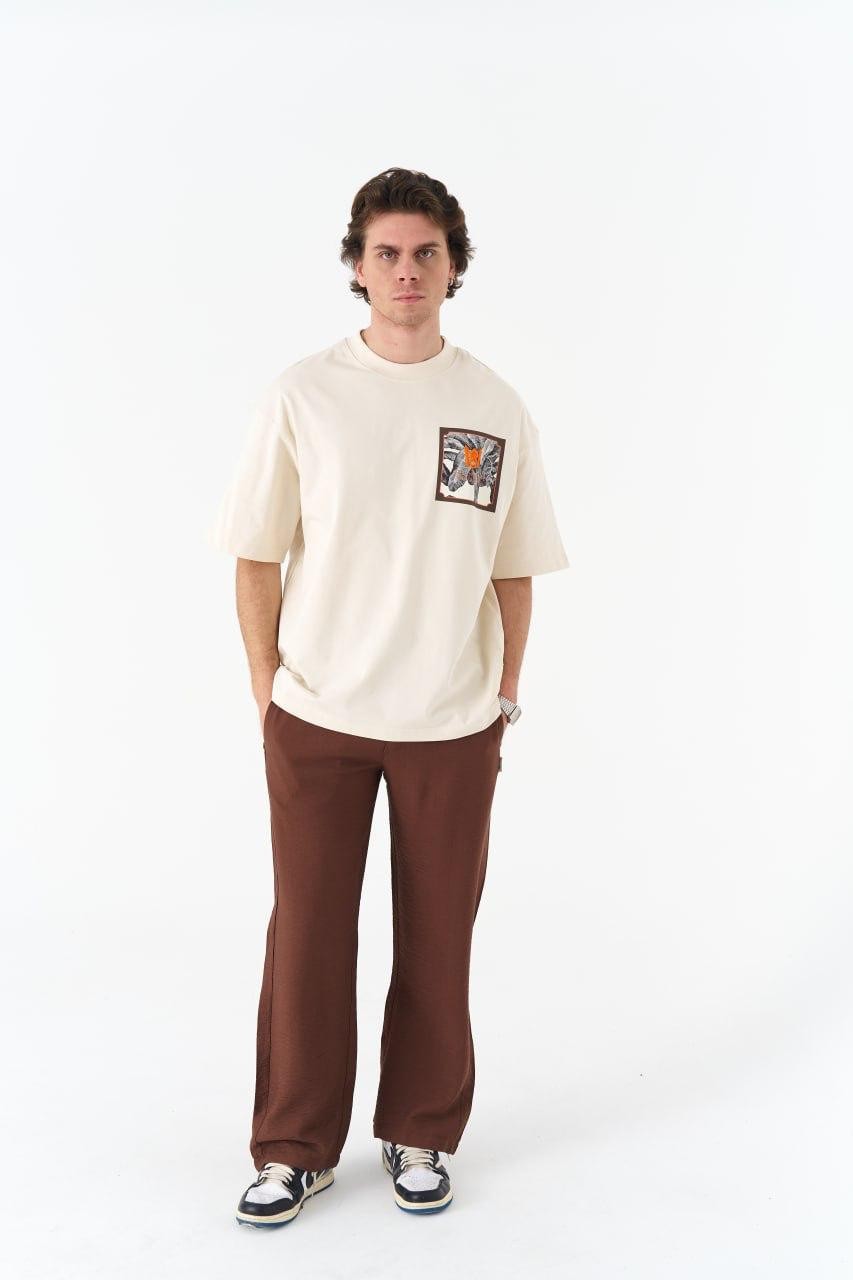 0 Yaka Save The Future Baskı Erkek Oversize T-Shirt