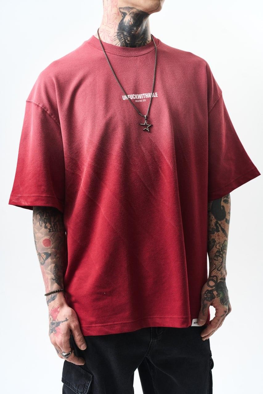 0 Yaka Unfuckwithable Baskı Yıkamalı Erkek Oversize T-Shirt