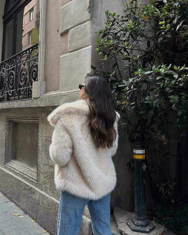 Çıtçıt Detay Lolita Kumaş Kadın Kürk Ceket