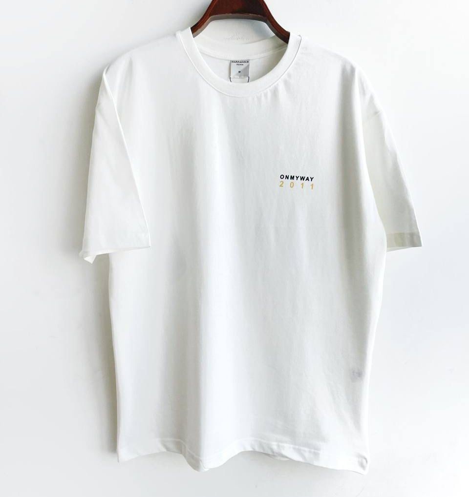 0 Yaka Ön Arka Baskı Oversize Erkek T-Shirt