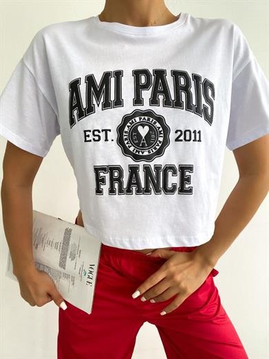 Paris Baskılı Kadın T-Shirt