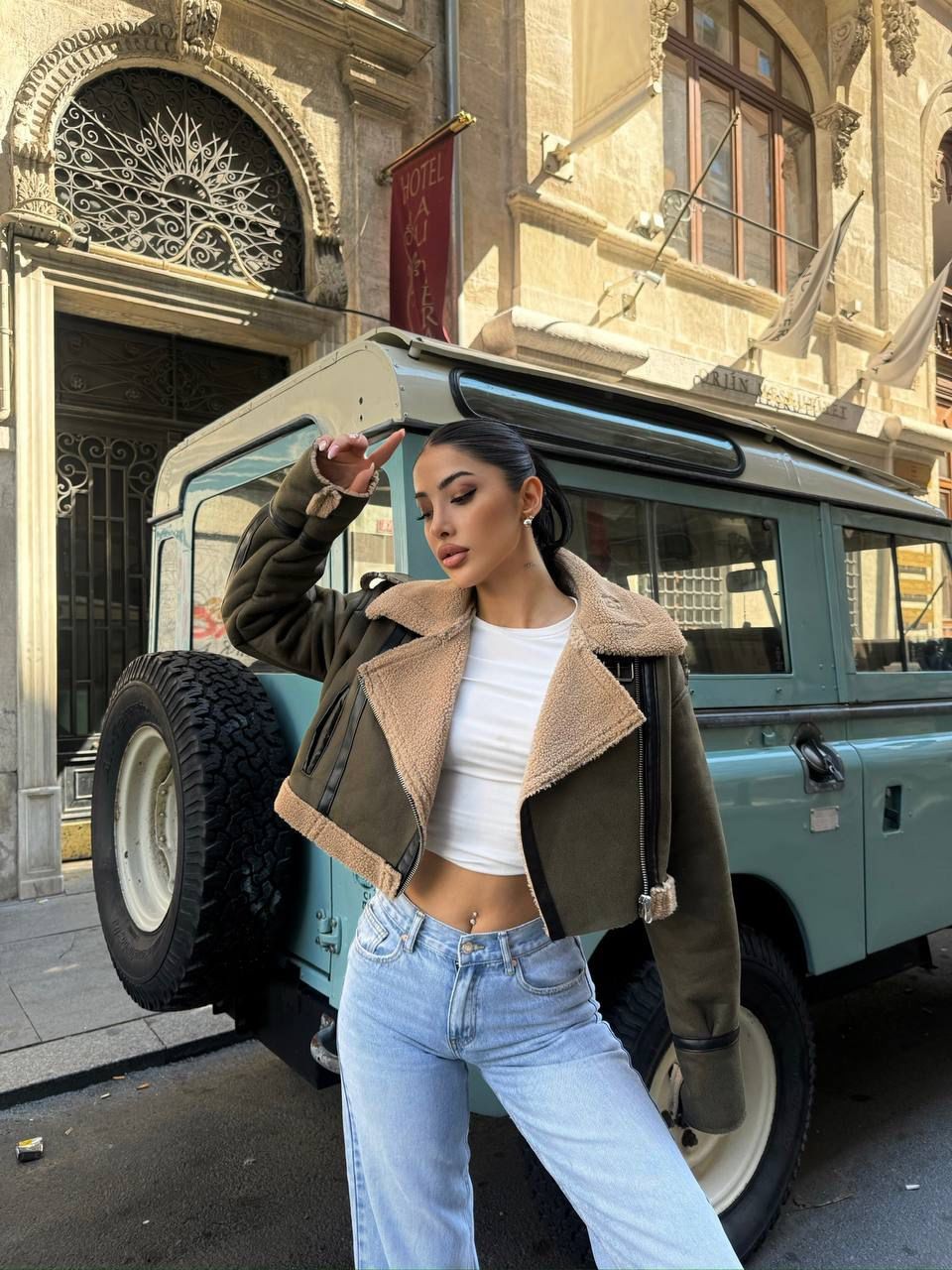 Fire Fashion 799 Çift Yüzlü Kısa Süet Deri Ceket