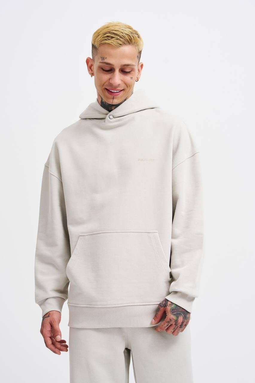 Kapüşonlu Basıc Dıagonal Oversize Sweatshirt