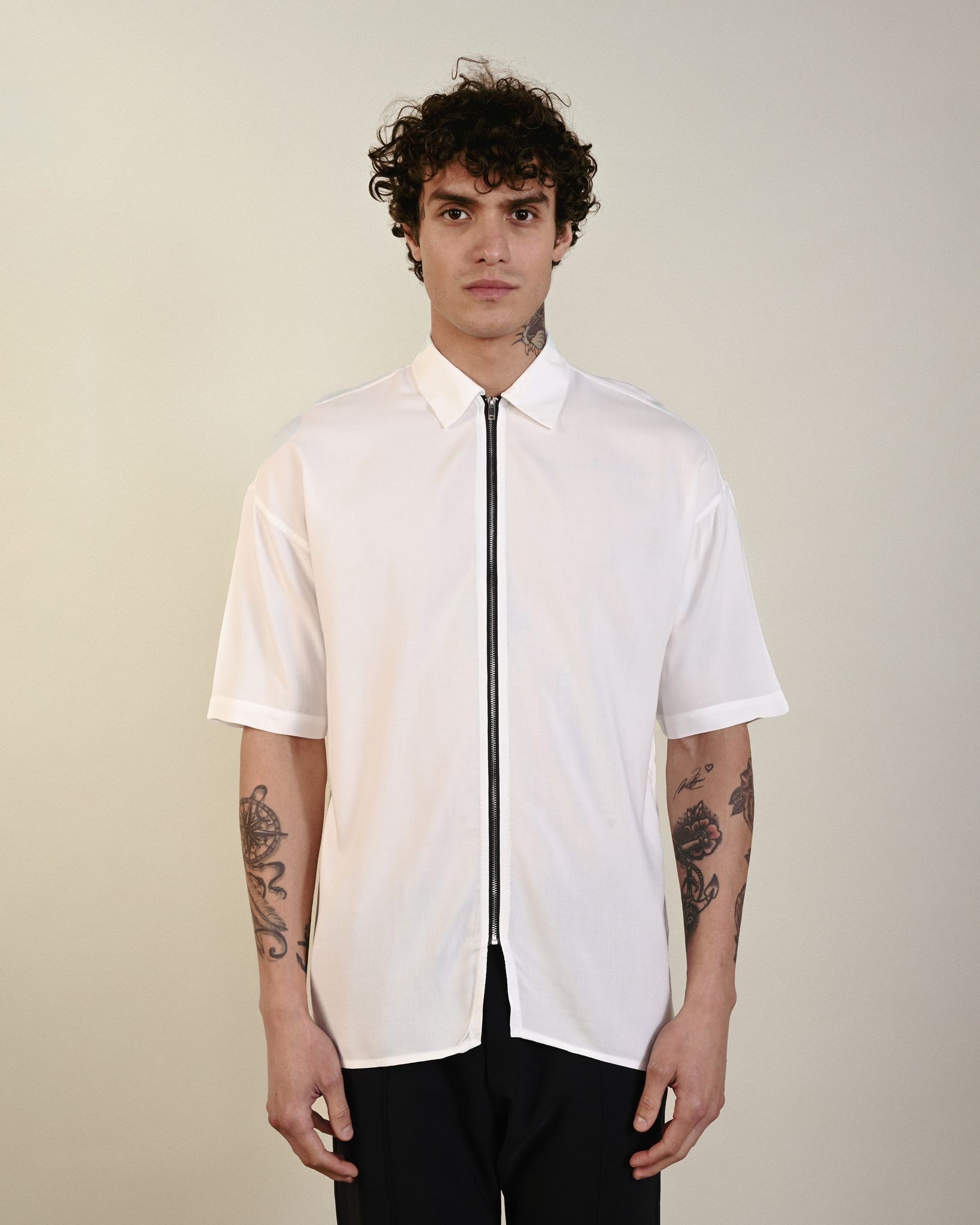 Ön Fermuar Detay Oversize Erkek Gömlek