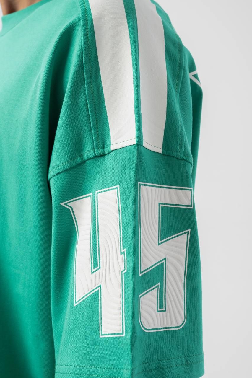 0 Yaka Miching Champion Baskı Erkek Oversize T-Shirt