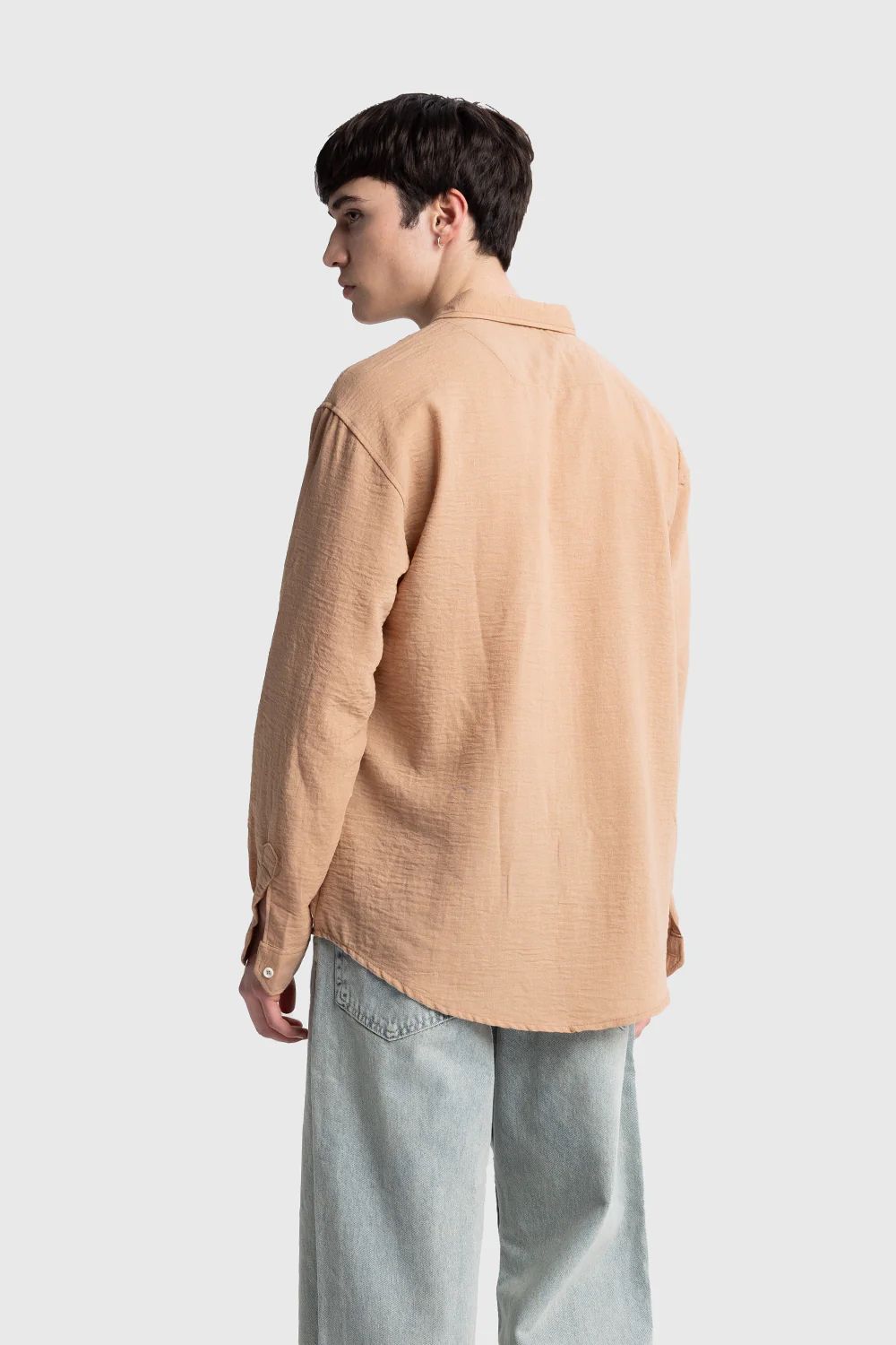 Uzun Kol D Yaka Oversize Erkek Gömlek