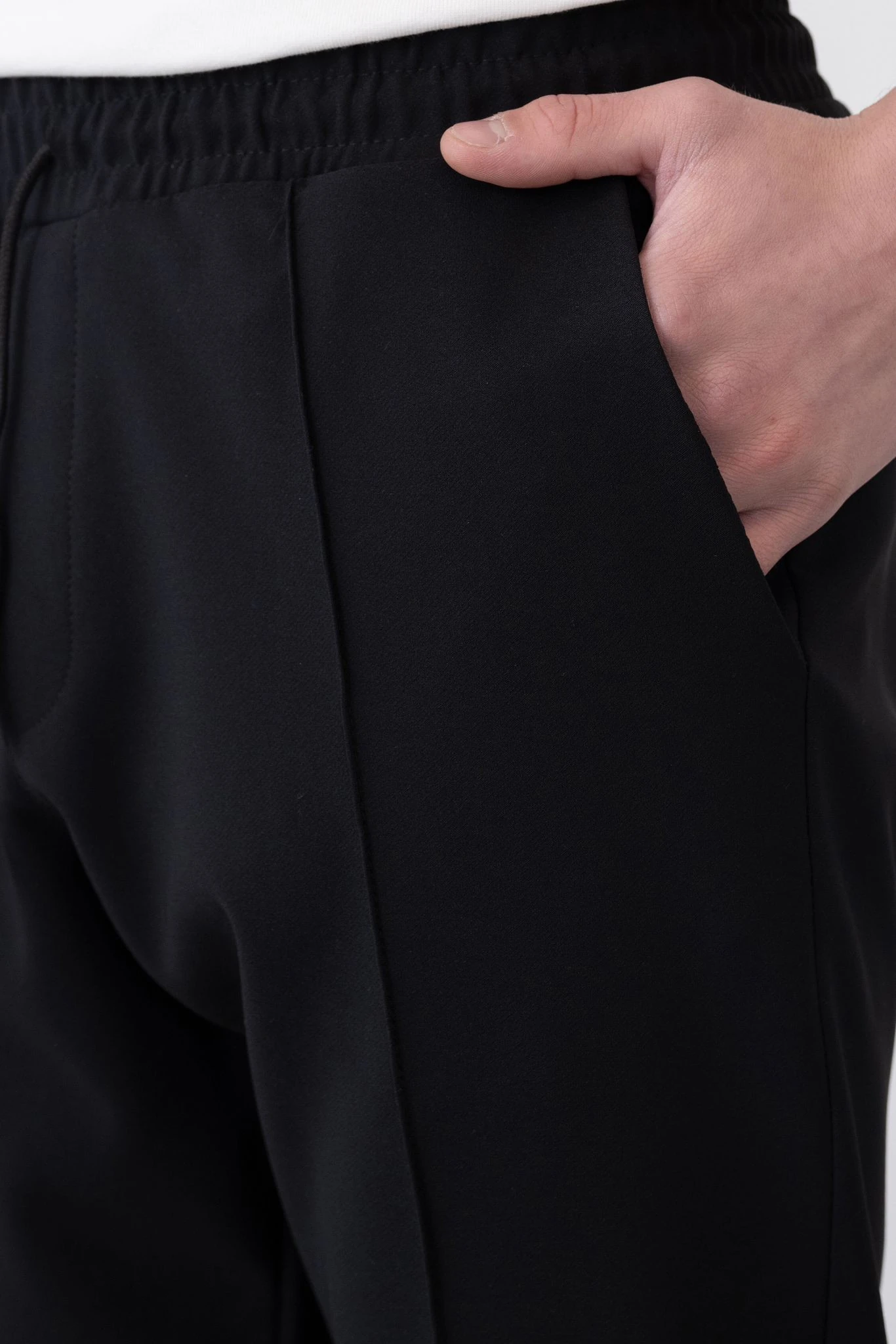 Beli Lastikli Paçası Fermuar Detay Erkek Pantolon