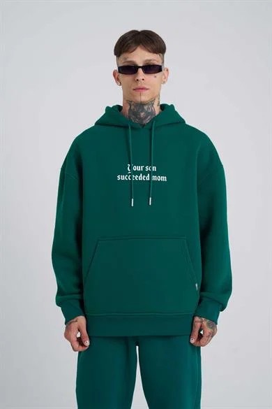 Kapüşonlu On Arka Scarface Baskı Oversize Erkek Sweatshırt