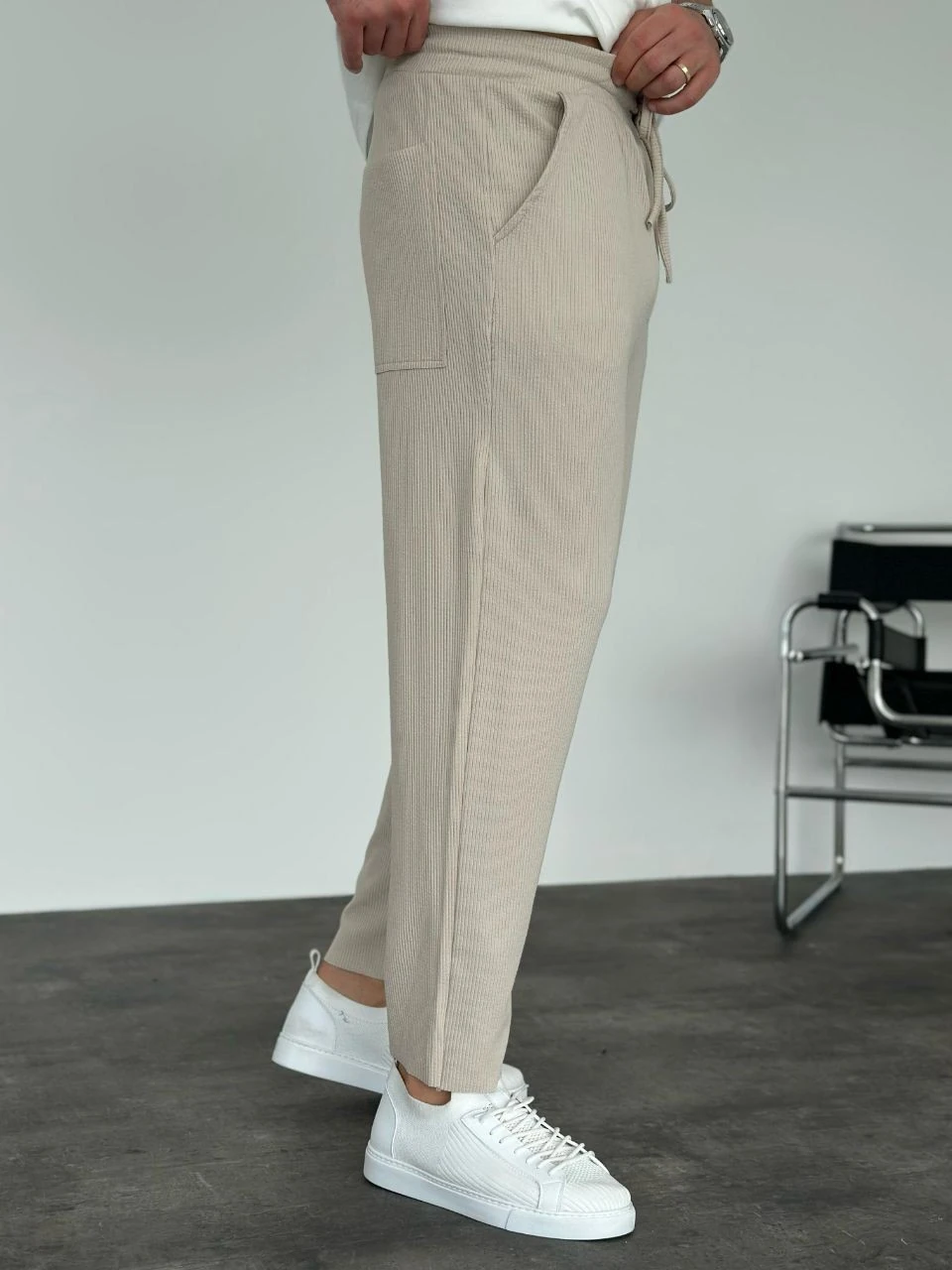 Fitilli Paça Kesik Erkek Boyfriend Pantolon