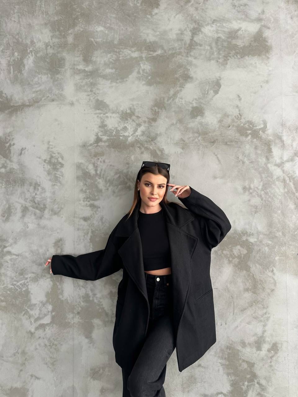 Kaşe Kumaş Düğmeli Kadın Blazer Ceket