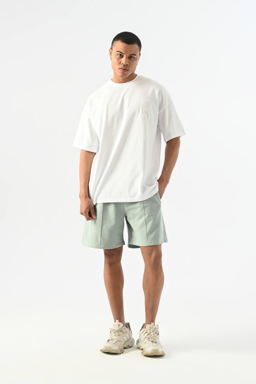 0 Yaka Paris İşlemeli Erkek Oversize T-Shirt