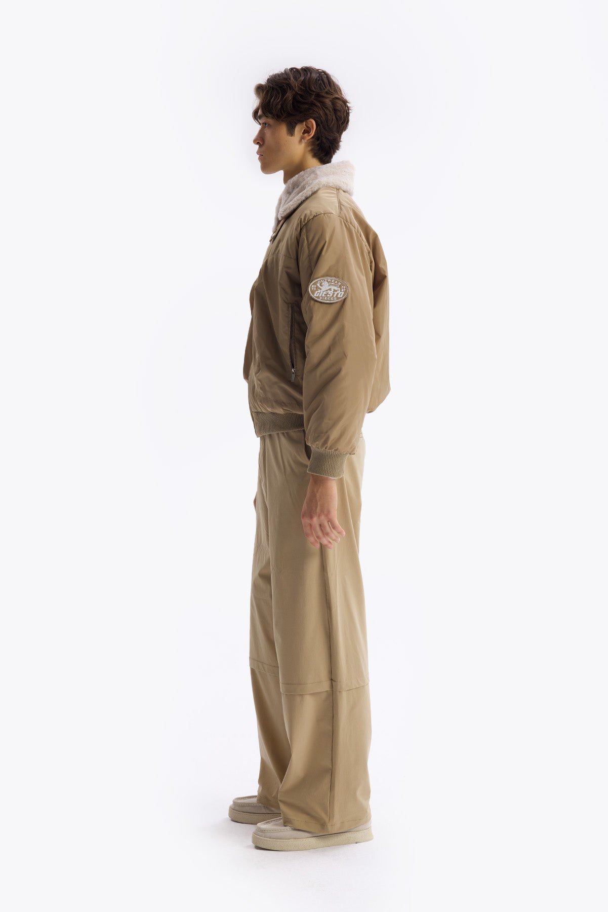 Yaka Kürk Detay Erkek Pilot Mont