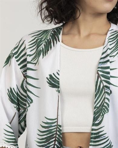 Palmiye Desen Kadın Viskon Kimono