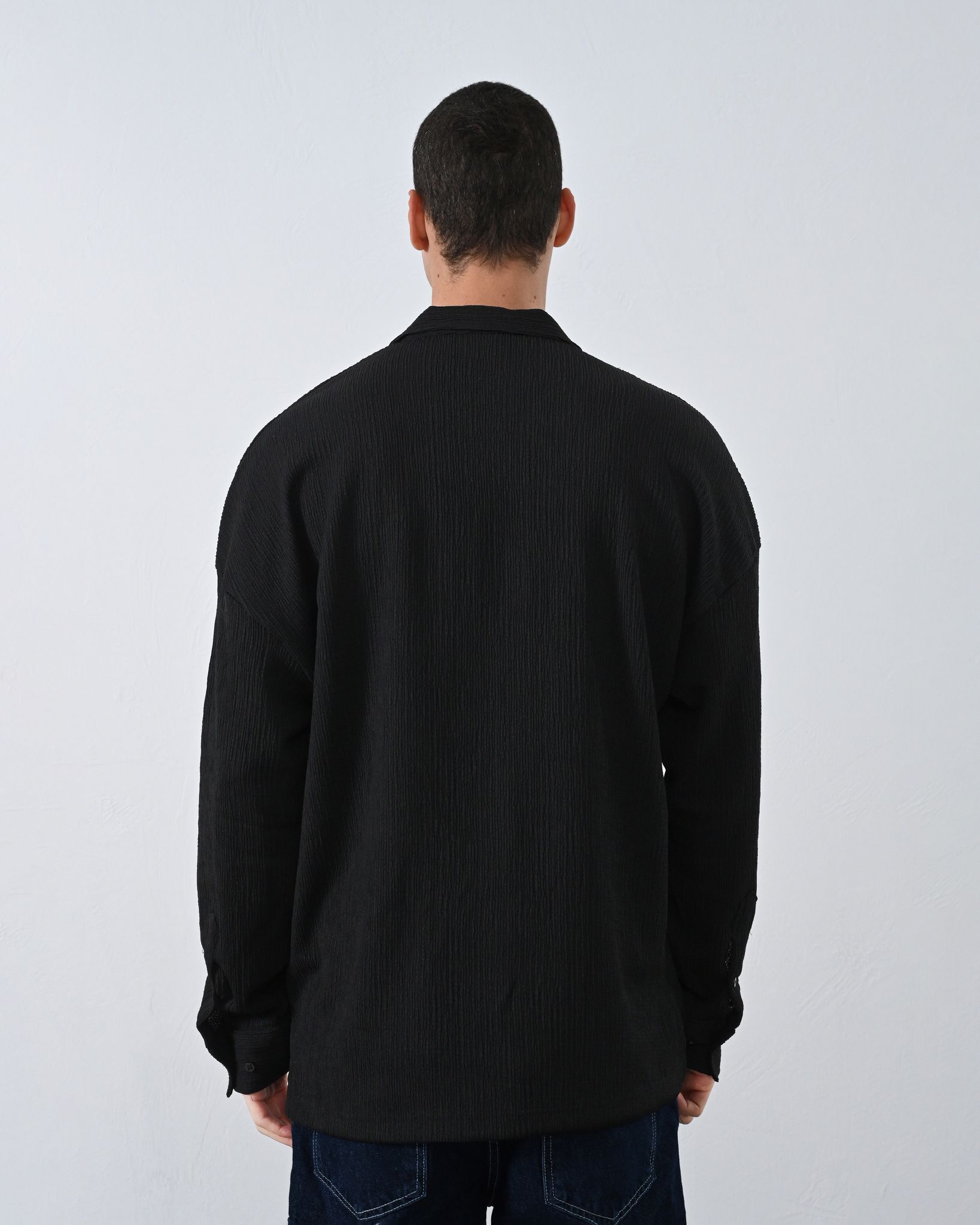 Gofre Kumas Erkek Oversize Gomlek