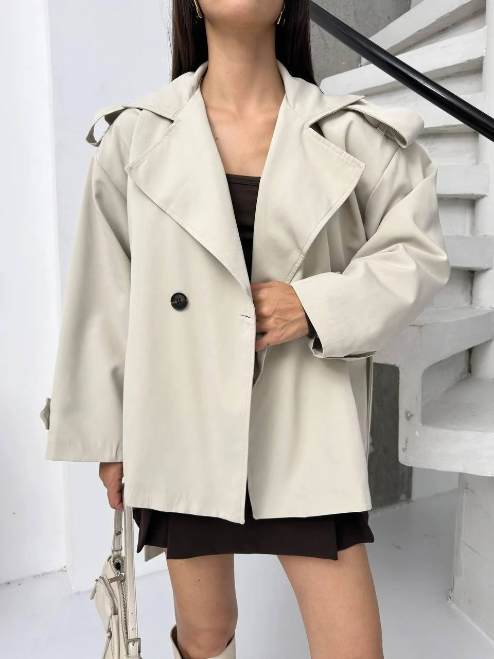 Kısa Boy Kadın Trenç Ceket