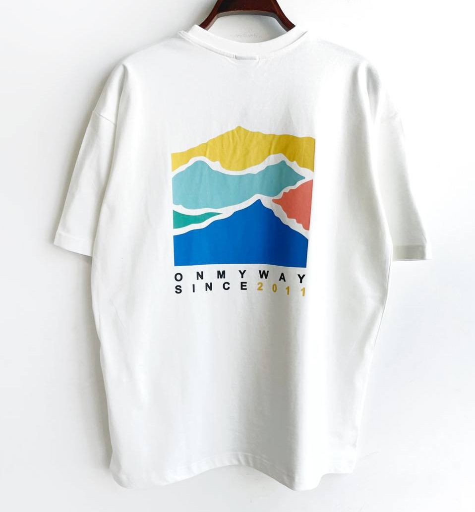 0 Yaka Ön Arka Baskı Oversize Erkek T-Shirt