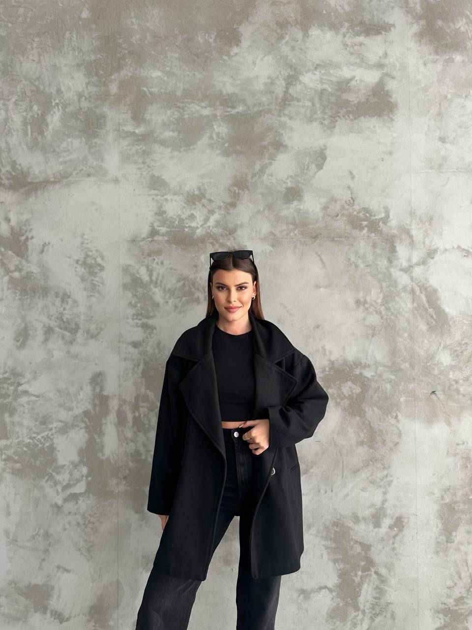 Kaşe Kumaş Düğmeli Kadın Blazer Ceket