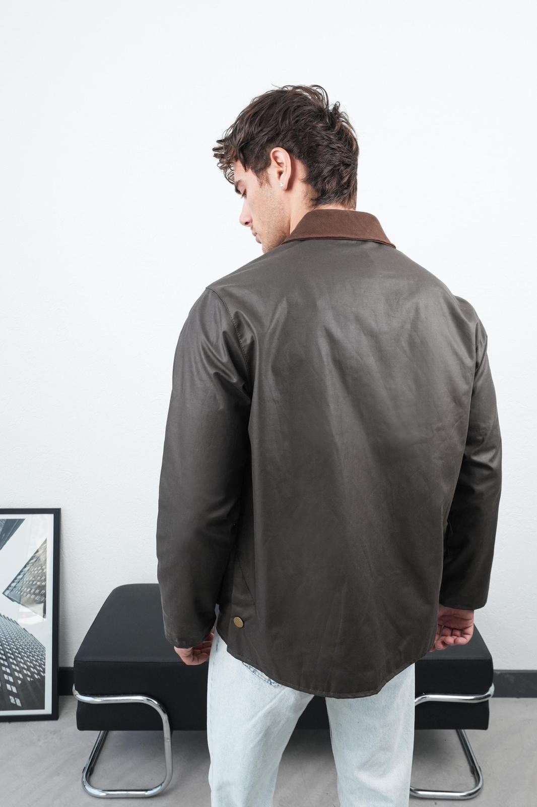 Yaka Detaylı Çift Cep Erkek Mont