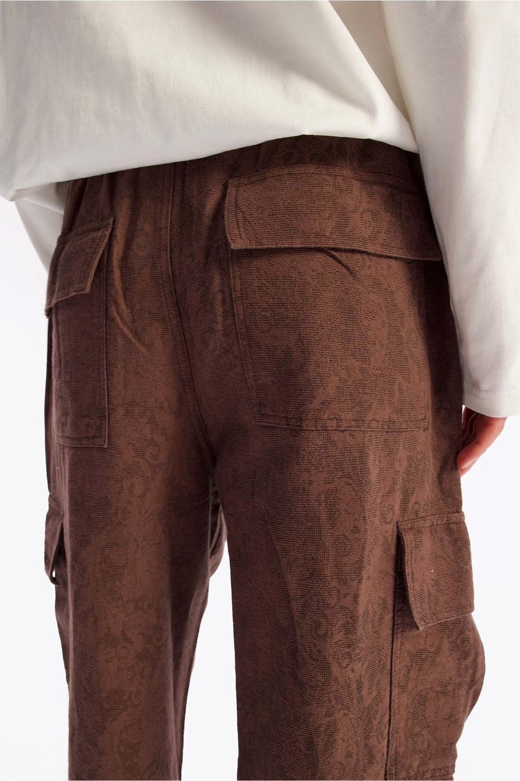 Beli Lastikli Monarch Keten Kargo Baggy Erkek Pantolon