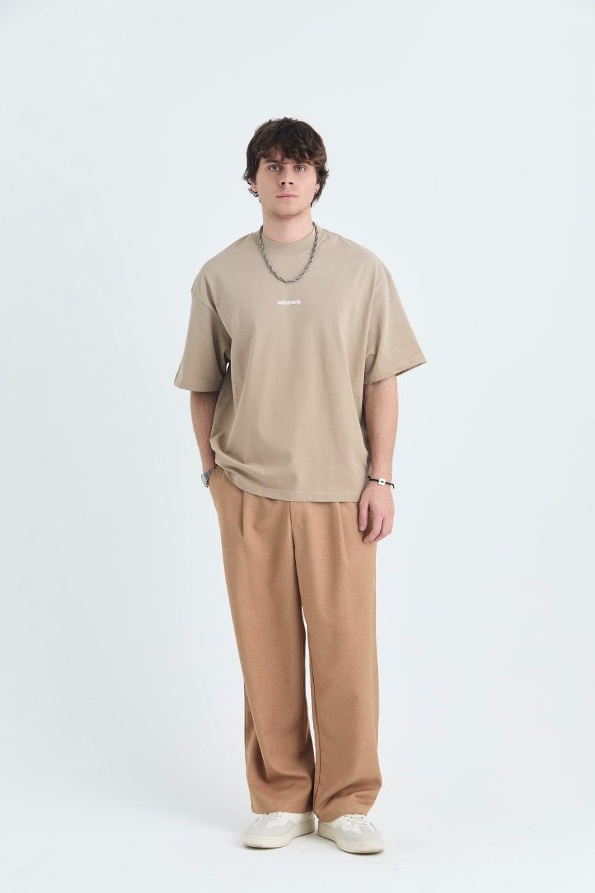 Saw 4819 0 Yaka Hopes Baskı Oversize T-Shirt