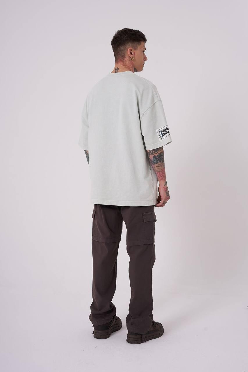 0 Yaka Washıng Born Agaın Eye Baskı Oversize T-Shirt
