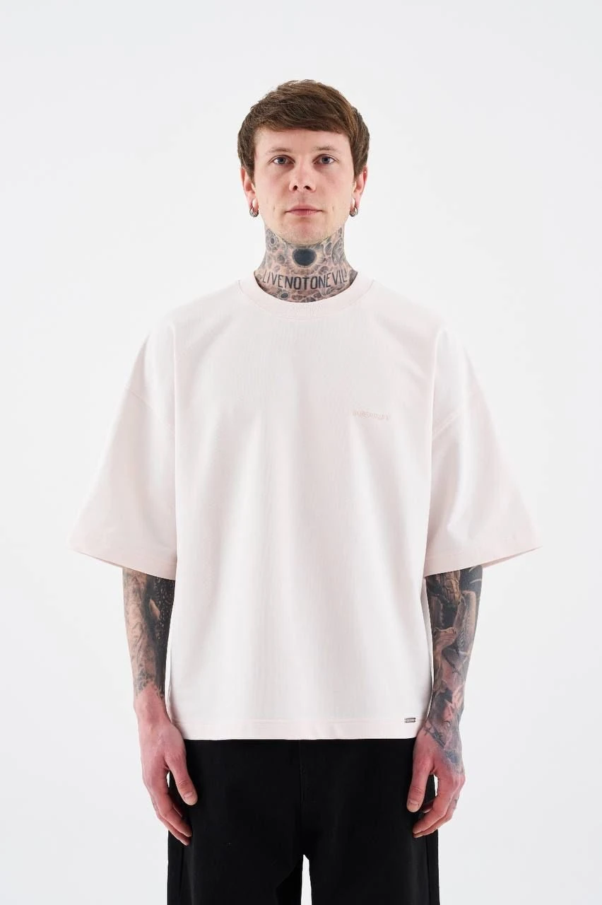 0 Yaka Boxy Basıc Erkek Oversize T-Shirt