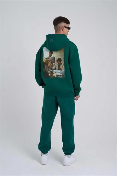 Kapüşonlu On Arka Scarface Baskı Oversize Erkek Sweatshırt