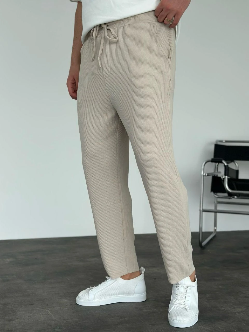 Fitilli Paça Kesik Erkek Boyfriend Pantolon