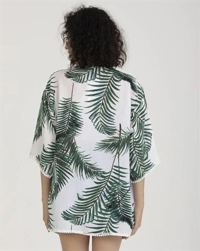Palmiye Desen Kadın Viskon Kimono