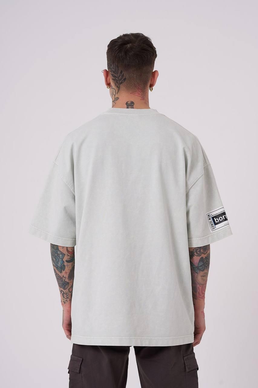 0 Yaka Washıng Born Agaın Eye Baskı Oversize T-Shirt