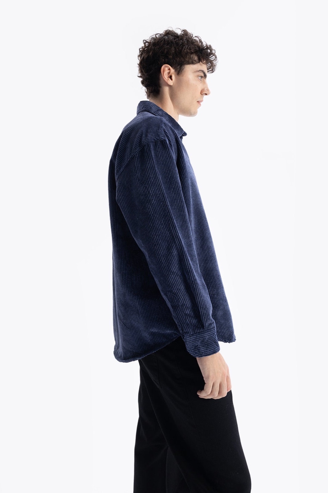 Oversize Erkek Kadife Gömlek