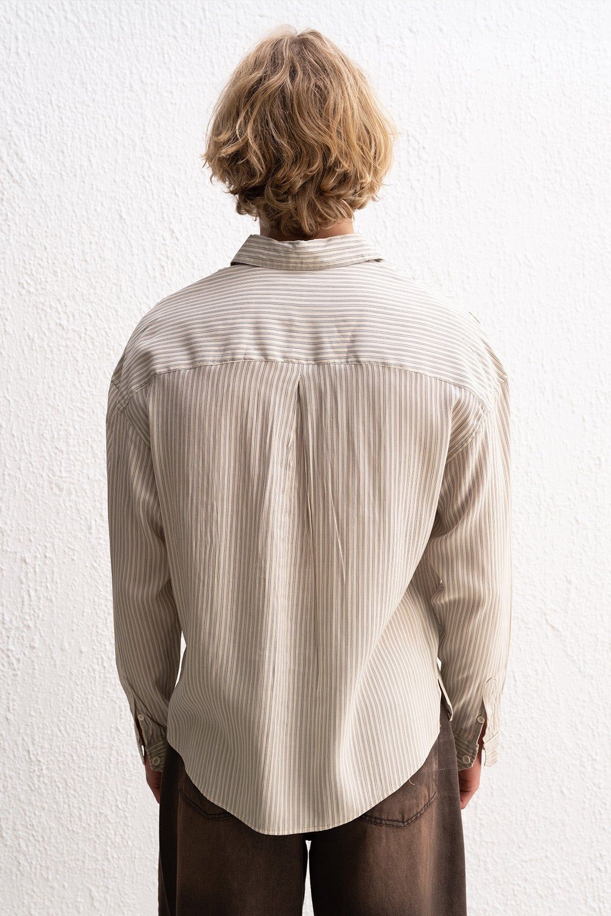 Gıesto 5612 Cebi Nakışlı Çizgili Oversize T-Shirt
