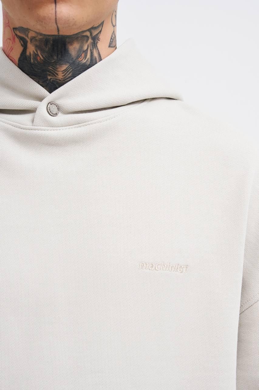 Kapüşonlu Basıc Dıagonal Oversize Sweatshirt